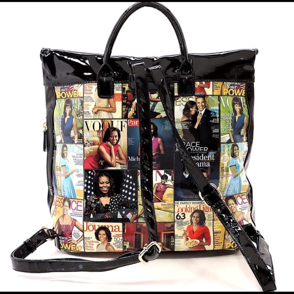 OBAMA Backpack Magazine Cover Collage 🦋NWT - Picture 2 of 5